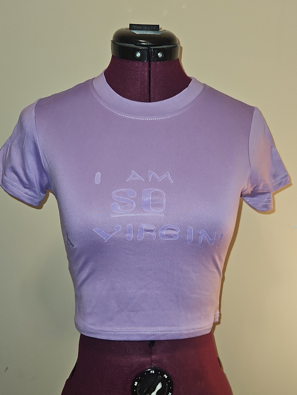 Purple Short Sleeve Graphic Crop Top